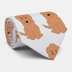 Cravate Conception de chien Goldendoodle rouge sur fond de