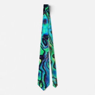 Cravate Conception de coques d'ormeaux bleus et verts