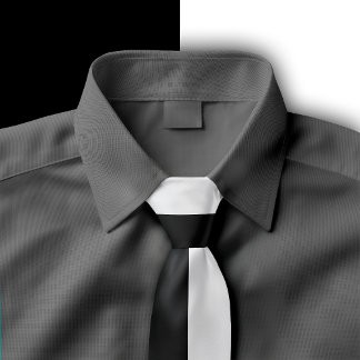 Cravate Conception de couleur divisée noir et blanc