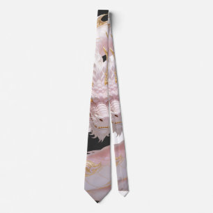 Cravate Conception de fantasy de dragon en or blanc chinoi