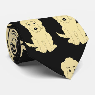 Cravate Conception de Golden Retriever jaune sur fond de n