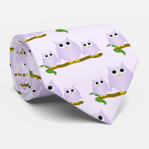 Cravate Conception de hiboux lilas avec fond de n'importe 
