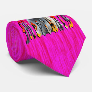 Cravate Conception de logo de suricate rose vif,