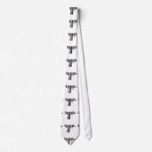 Cravate Conception de motif de code-barres de pistolet UZI