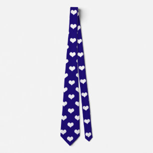 Cravate Conception de motif de cœur d'amour blanc bleu 