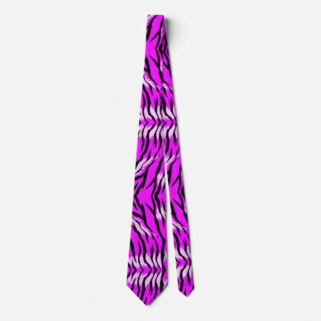 Cravate Conception de motif de peau de tigre violet  (Devant)