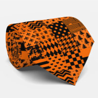 Conception de Patchwork Motif mixte orange noir