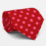 Cravate Conception de points rouges rose bordeaux<br><div class="desc">Conception de motif à pois roses sur fond bordeaux rouge foncé</div>