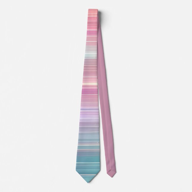 Cravate Conception de rayure de dégradé rose bleu pastel é (Devant)