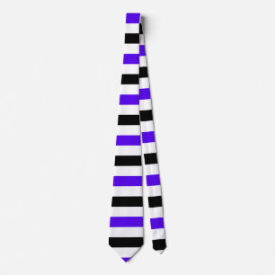 Cravate Conception de rayures blanches noires et bleues