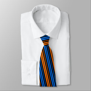 Cravate Conception de rayures verticales bleu orange bleu 