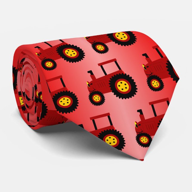 Cravate Conception de tracteur rouge (Roulé)