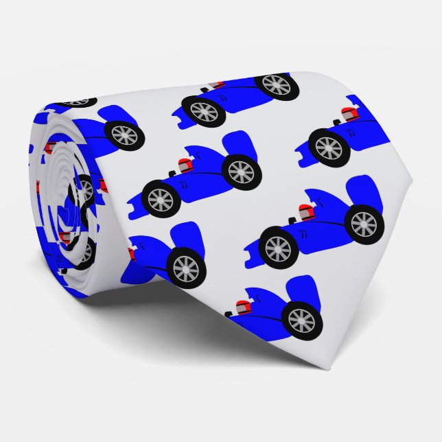 Cravate Conception de voiture de course bleue (Roulé)