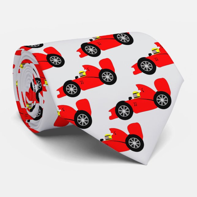 Cravate Conception de voiture de course rouge (Roulé)