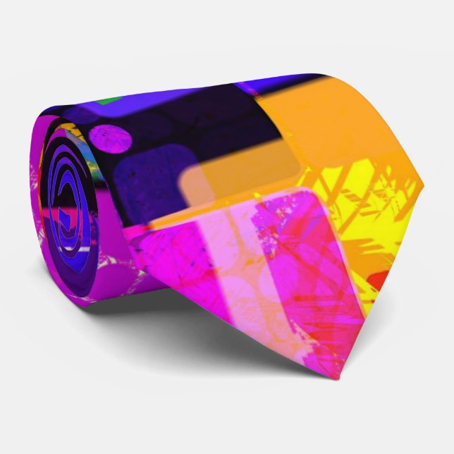 Cravate Conception géométrique et multicolore (Roulé)