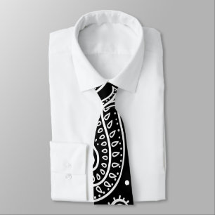 Cravate Conception noire et blanche de Paisley