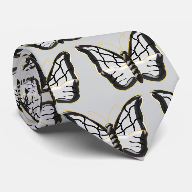 Cravate Conception Papillon Blanc (Roulé)