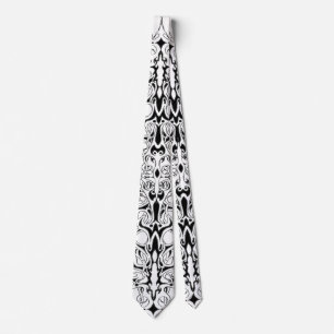 Cravate Conception Tribale de l'Empire Noir et Blanc