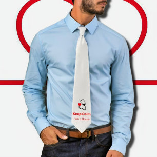 Cravate Conserver le calme - Je suis médecin - drôle