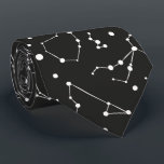 Cravate Constellations blanches et noires<br><div class="desc">Constellations blanches sur un fond noir</div>