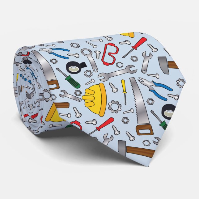 Cravate Constructeur divers outils et engrenages à main (Roulé)