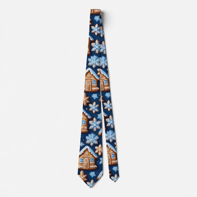 Cravate Cookies de Noël brasserie de gingembre Fête d'hive (Devant)