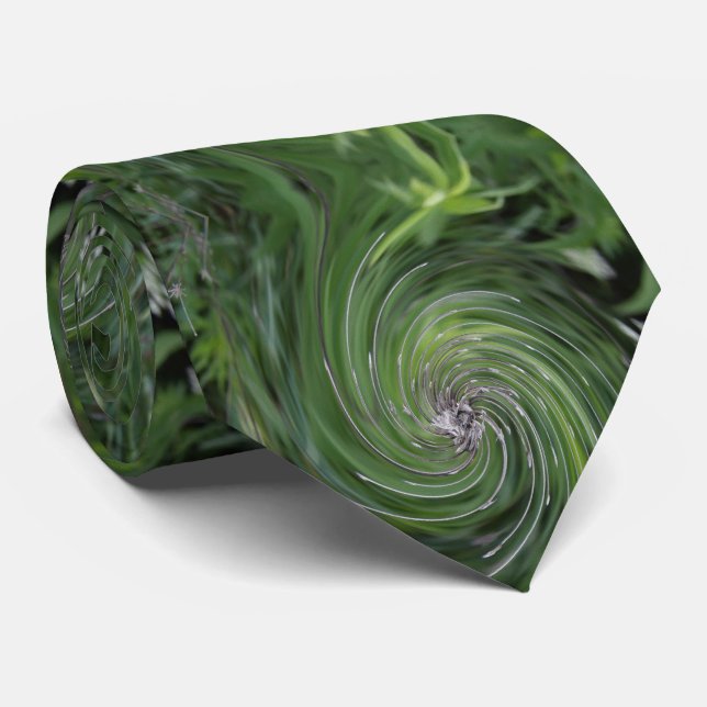 Cravate Cool Abstract Retro Chartreuse Green Floral Swirl (Roulé)