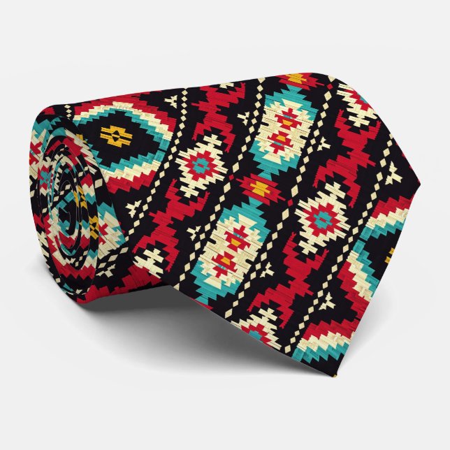 Cravate Cool Aztec motif carrelé (Roulé)