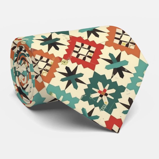 Cravate Cool Aztec motif carrelé occidental (Roulé)