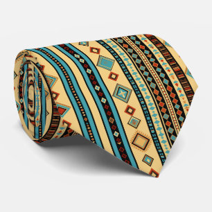 Cravate Cool Aztec motif carrelé occidental