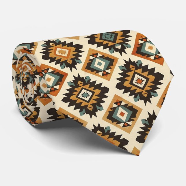 Cravate Cool Aztec motif carrelé occidental (Roulé)