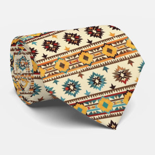 Cravate Cool Aztec motif carrelé occidental