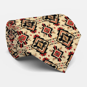 Cravate Cool Aztec motif carrelé occidental