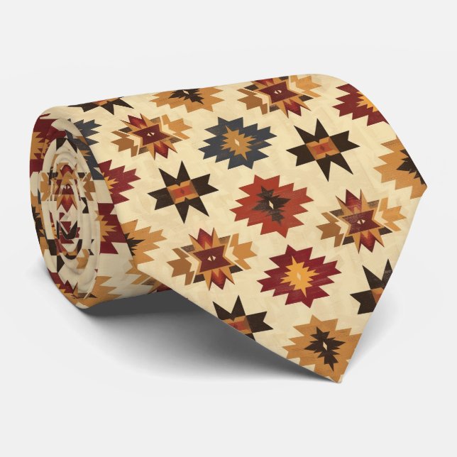 Cravate Cool Aztec motif carrelé occidental (Roulé)