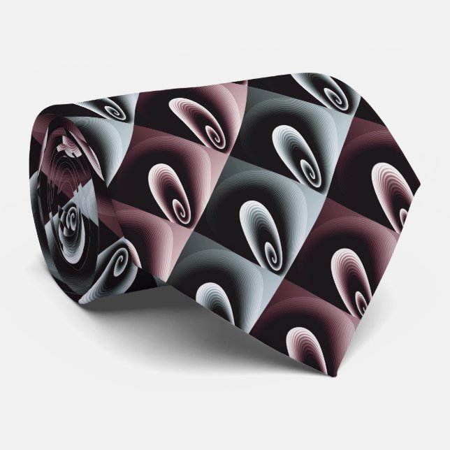Cravate Cool bleu et rouge muet Motif moderne (Roulé)