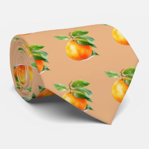 Cravate Cool carrelé orange motif fruit