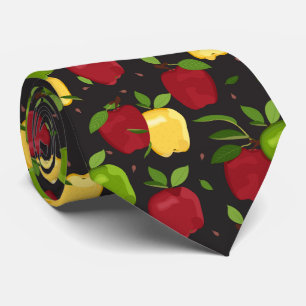 Cravate cool carrelé pomme motif fruit