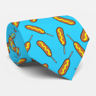 Cravate cool corndog carrelé motif nourriture