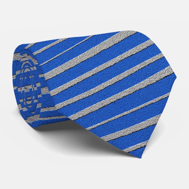 Cravate Cool de Motif de bande unique bleu clair (Roulé)