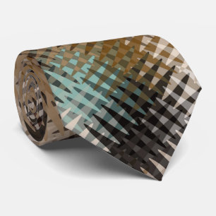 Cravate Cool Funky Multi Brown Wavy Zig Zag Motif