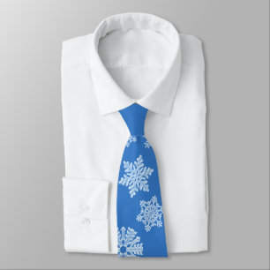 Cravate Cool Icy Blue Froed Winter Snowflakes Noël