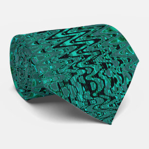 Cravate Cool noir et vert Abstrait Type Dye Vagues rétro