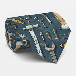 Cravate cool outil motif carrelé