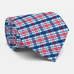 Cravate cool Patriotique rouge blanc bleu plaid