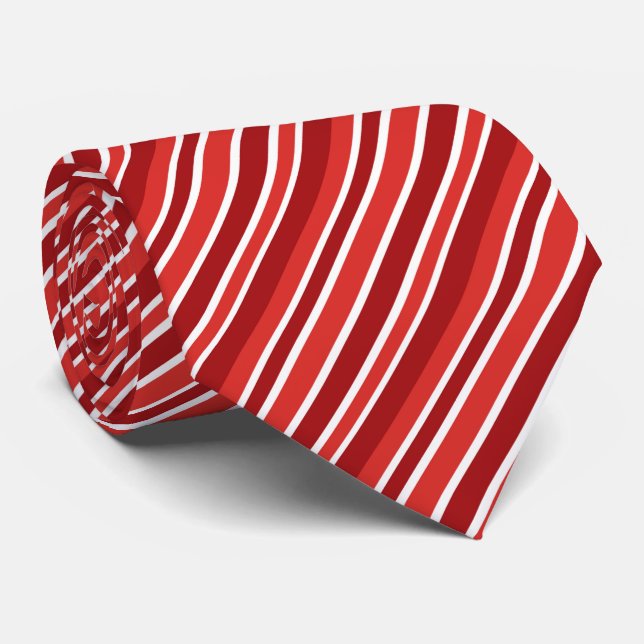 Cravate Cool red white stripe pattern  (Roulé)