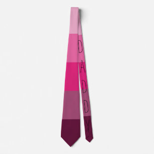 CRAVATE COOL TENDANCE COULEUR ROSE STRIPE MOTIF TEXTE CADE