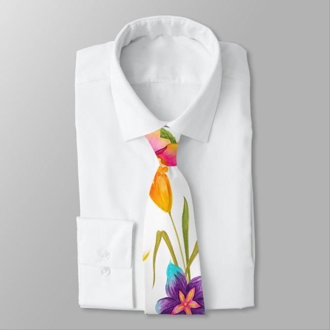 Cravate Copie colorée audacieuse d'été (Attaché)