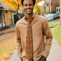 Coptic embroidery pattern - Orange leaves