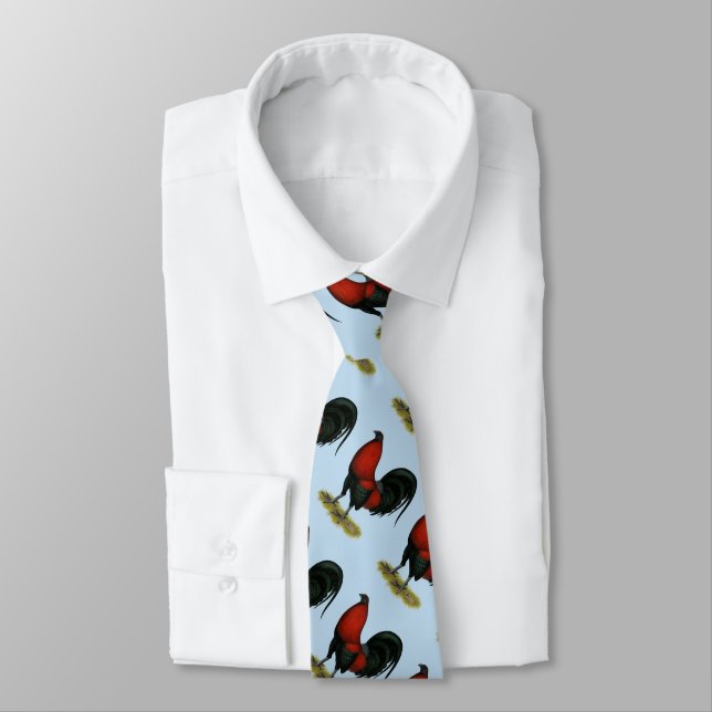 Cravate Coq Rouge Noir American Game BB (Attaché)