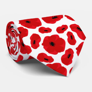 Cravate Coquelicot Élégant Personnalisable